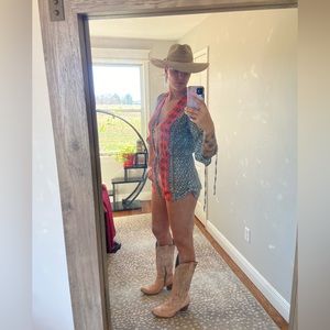 Lulu’s boho romper multi print sz XL (10) reg